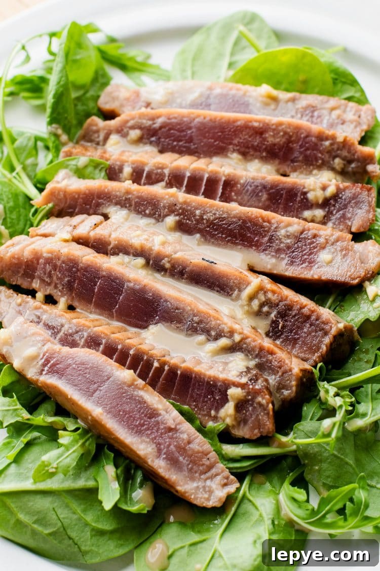 Seared Tuna with Wasabi Cream Sauce 3 If you need a quick and healthy meal, this tuna is the perfect option!