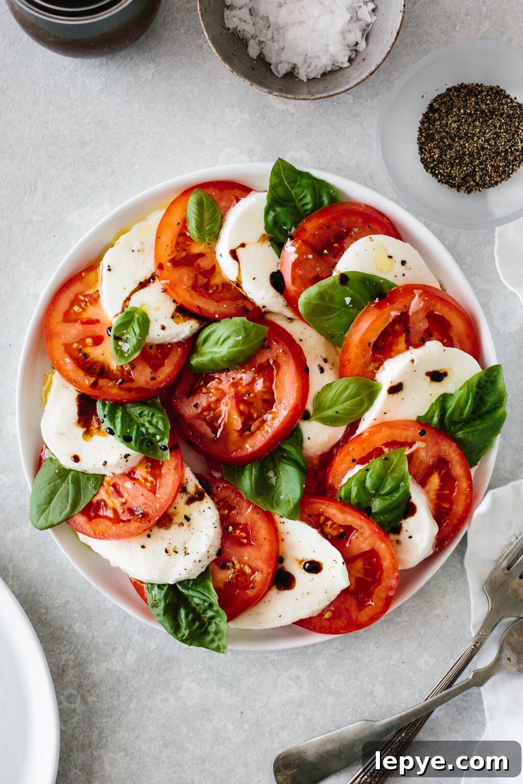 Top Memorial Day Recipes: 25+ Crowd-Pleasing Ideas 3 Slices of tomato and mozzarella on a plate with fresh basil leaves.