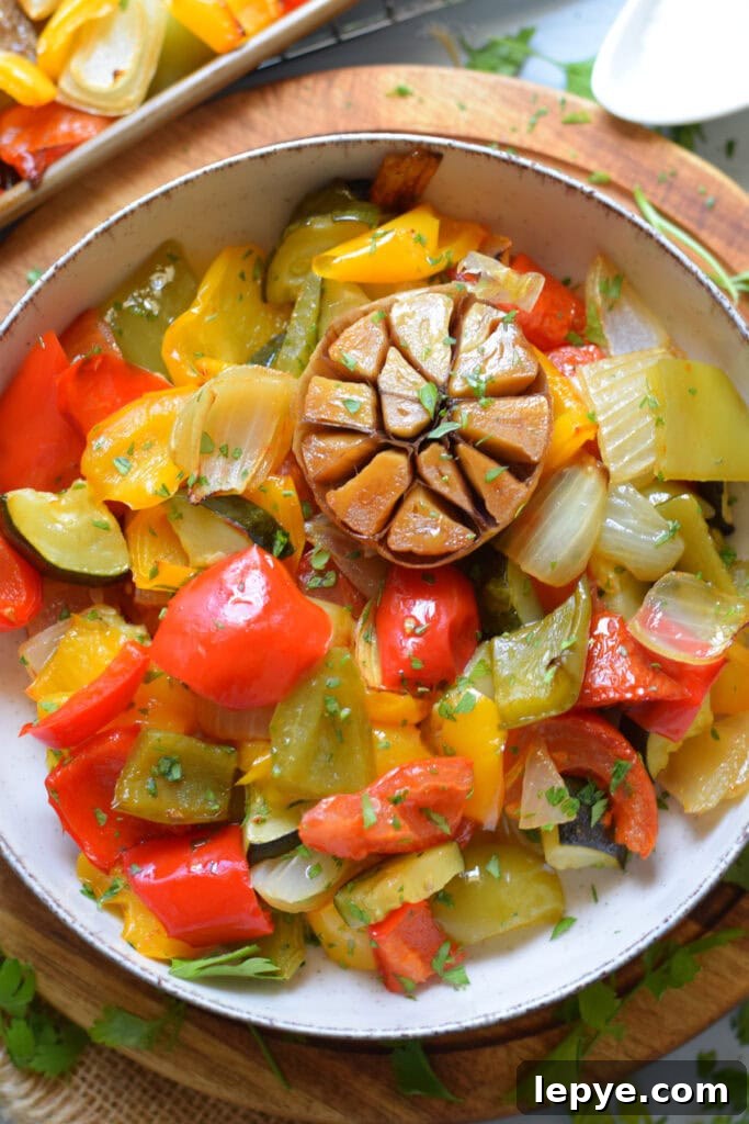 Mediterranean Sheet Pan Roasted Vegetables for Weeknight Meals 2 Mediterranean vegetables in a bowl.