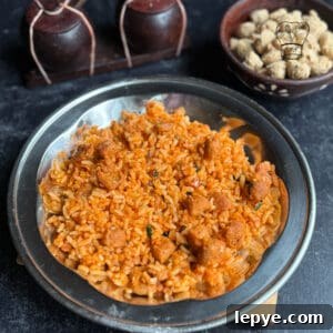 Delicious spicy chilli garlic rice with soy and garlic, a flavorful South Indian dish perfect for an.