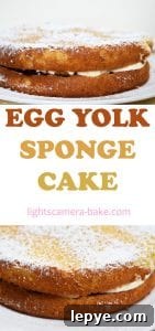 Fluffy Egg Yolk Sponge Cake Recipe with Silky Texture 8 Egg Yolk Sponge Cake is a super light and fluffy sponge relying on egg yolks as the base which delivers a rich and fluffy sponge. Filled with whipped cream and jam, dusted with icing sugar and you have a classic sponge cake for dessert, morning tea or just for fun. #eggyolkspongecake #spongecake #spongecakerecipe #easycakerecipe