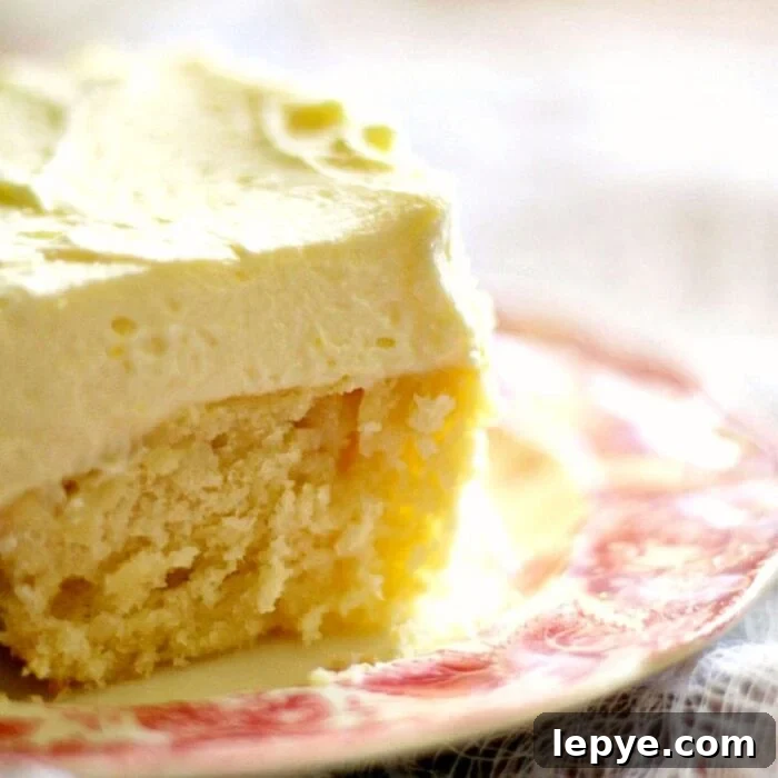 Closeup of cake and frosting.