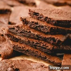 Crunchy Brownie Crisps: Chocolate Bites Recipe 12 A stack of brownie crisps.