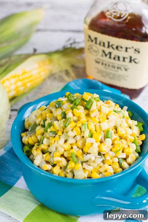 Bourbon-Glazed Creamed Corn Recipe 5 Bourbon Creamed Corn #southern