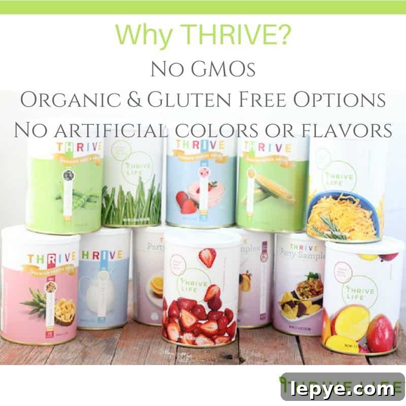 Proven Ways to Earn Money Working From Home 7 Image shows a variety of Thrive products stacked on one another, with text that reads "Why Thrive? No GMOs, Organic & Gluten Free Options, No Artificial Colors or Flavors"