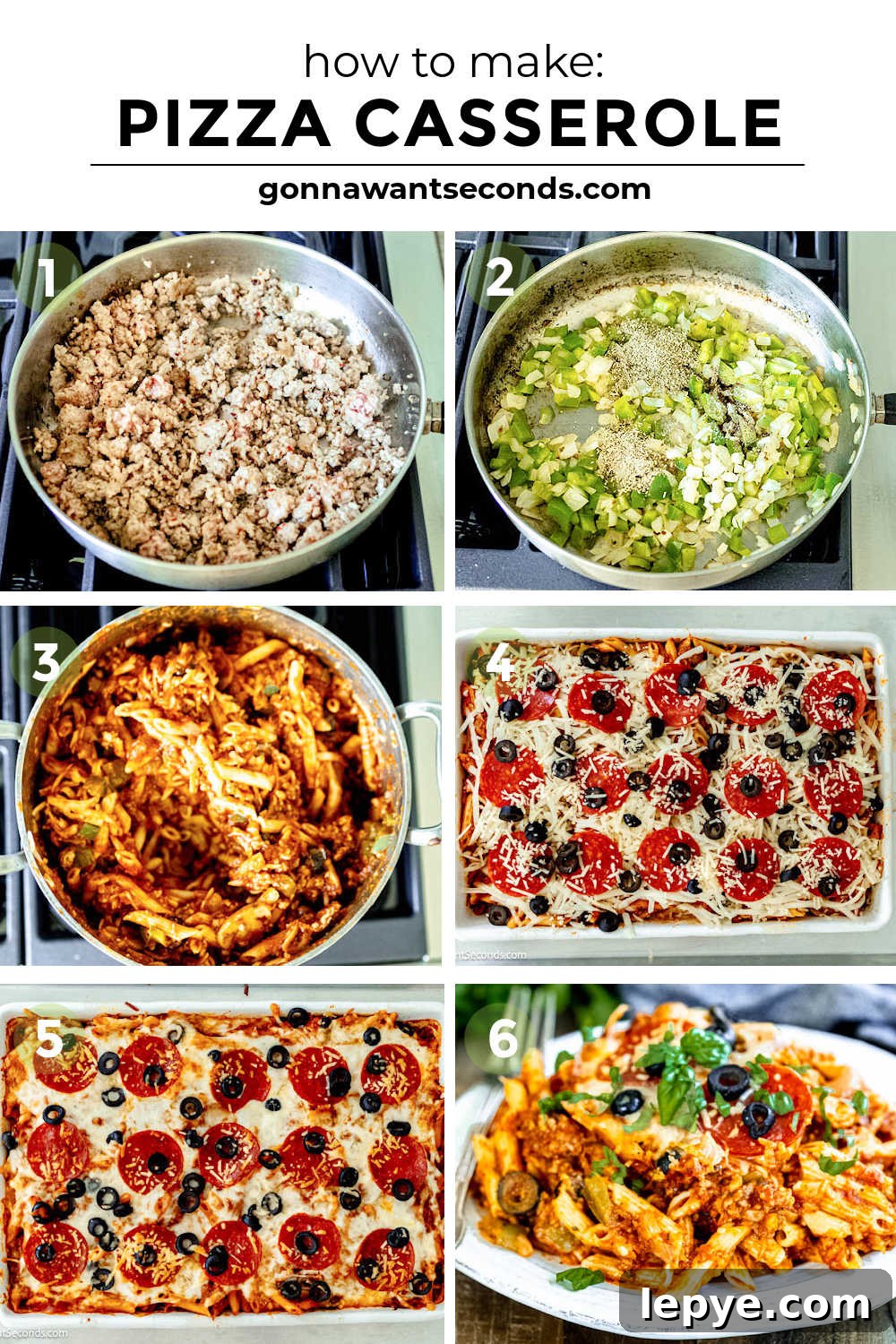 Our deliciously hearty pizza casserole will be kids of all ages will race to the dinner table when this is on the menu! Ooey-gooey, cheese YUM! step by step how to make pizza casserole
