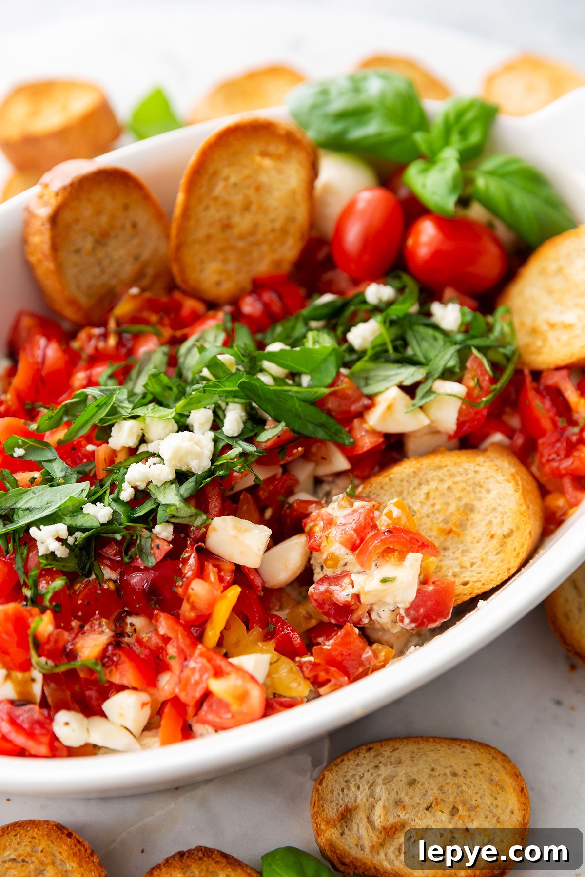 Chilled Caprese Dip with Tomatoes, Fresh Mozzarella & Basil 8 Caprese Salad Dip