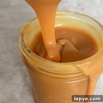 Jar of caramel topping.
