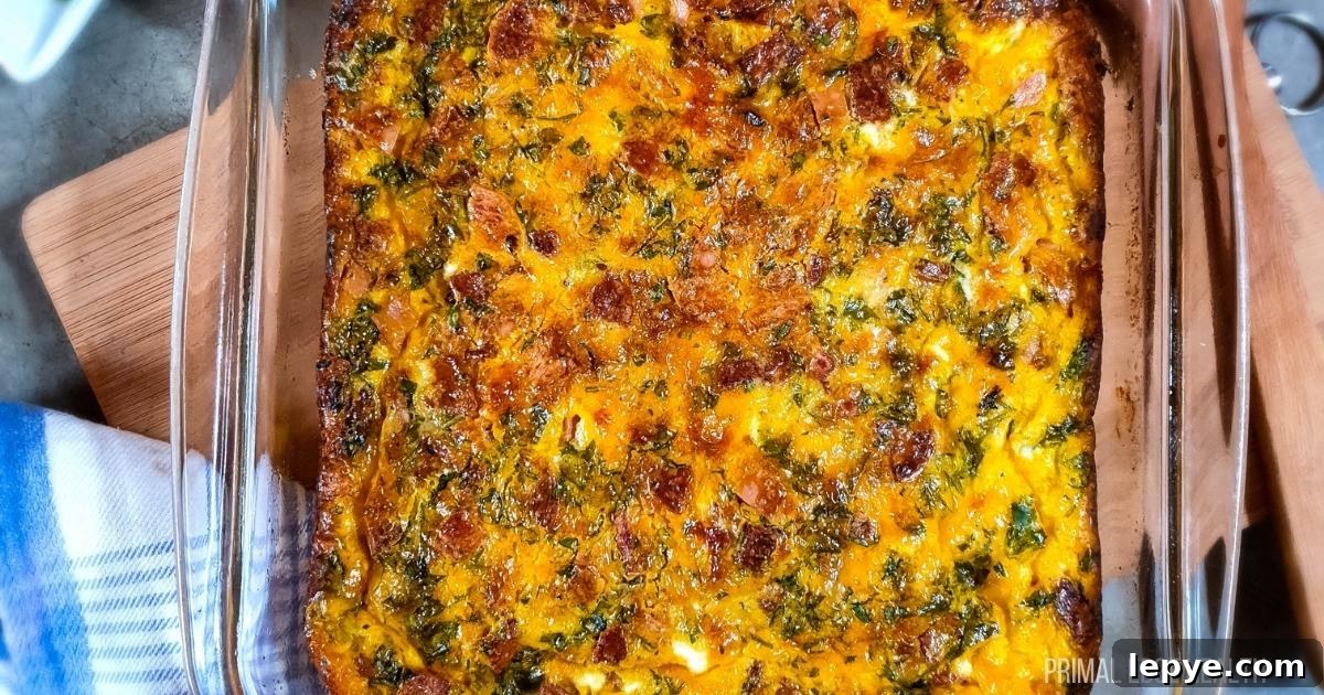 15 High-Protein Breakfasts to Power Your Morning Hustle 14 Baked omelet n a glass dish.