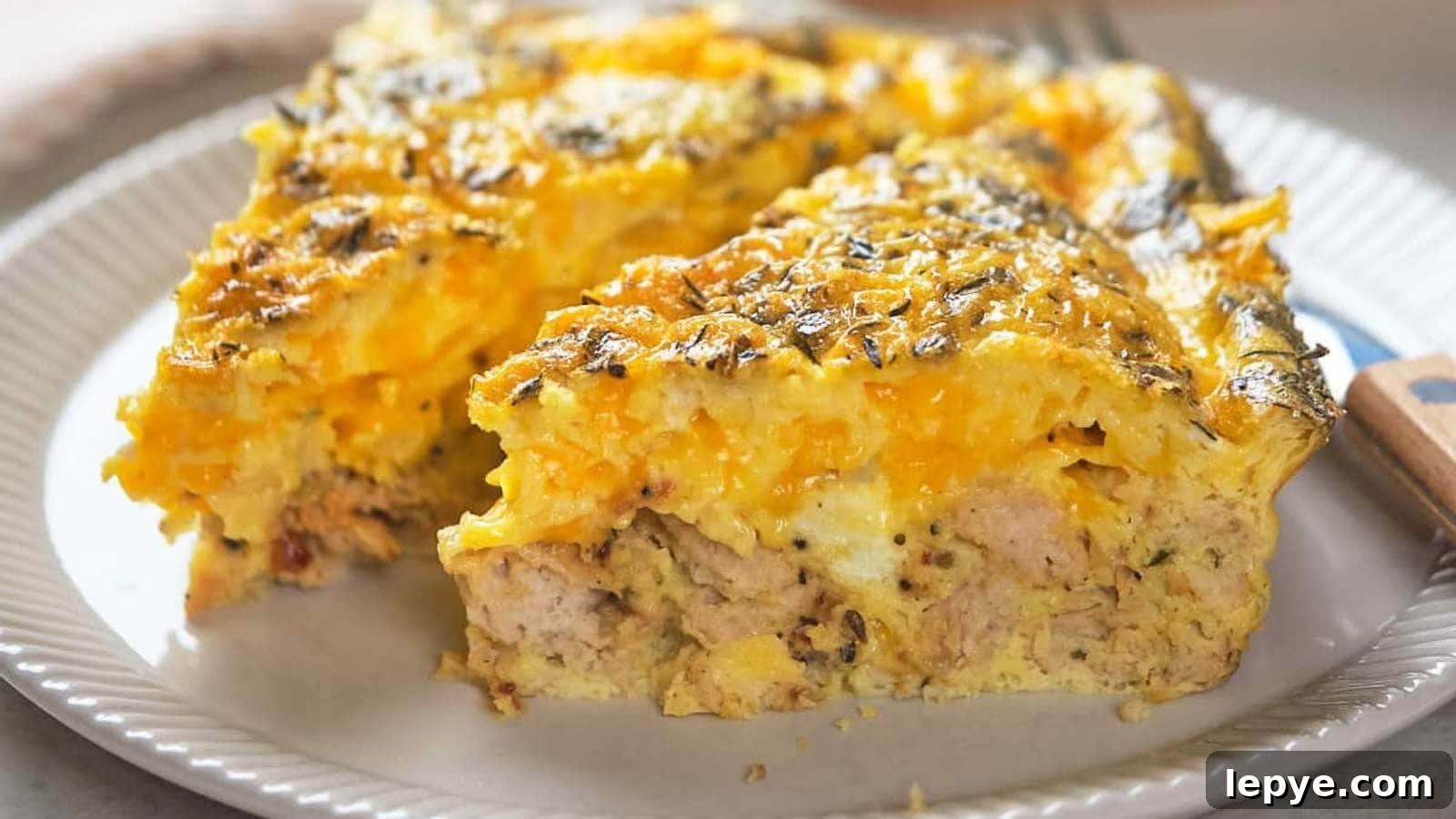 15 High-Protein Breakfasts to Power Your Morning Hustle 4 A close-up of two slices of a savory breakfast casserole.