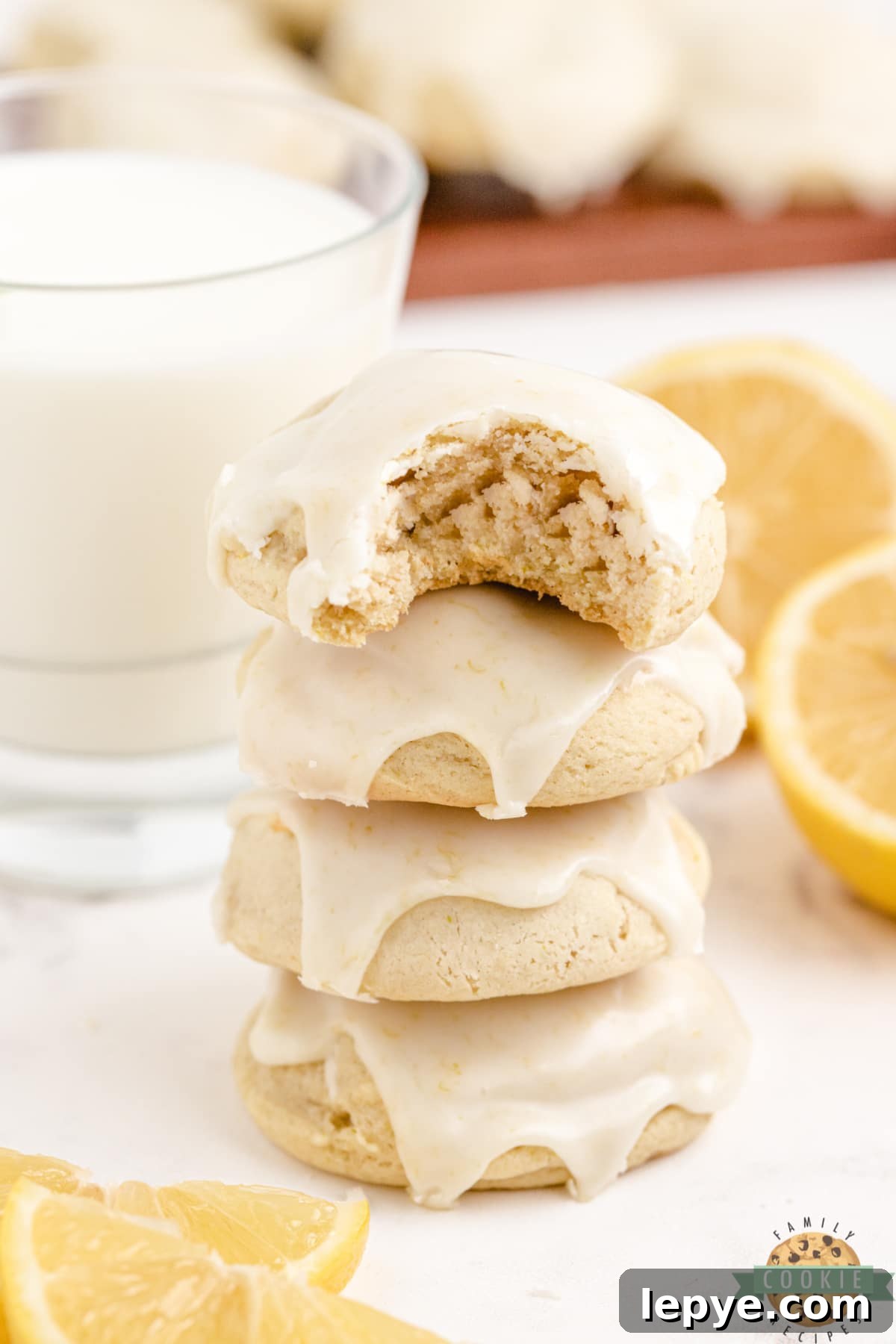 Lemon Cream Cheese Cookies — Soft, Zesty Cookie Recipe 3 Thick and soft lemon cookies with lemon icing