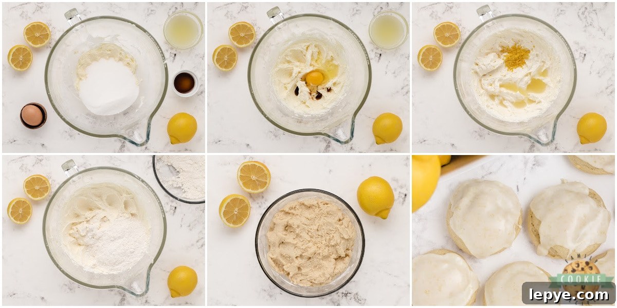Lemon Cream Cheese Cookies — Soft, Zesty Cookie Recipe 5 Step by step instructions on how to make Lemon Cream Cheese Cookies