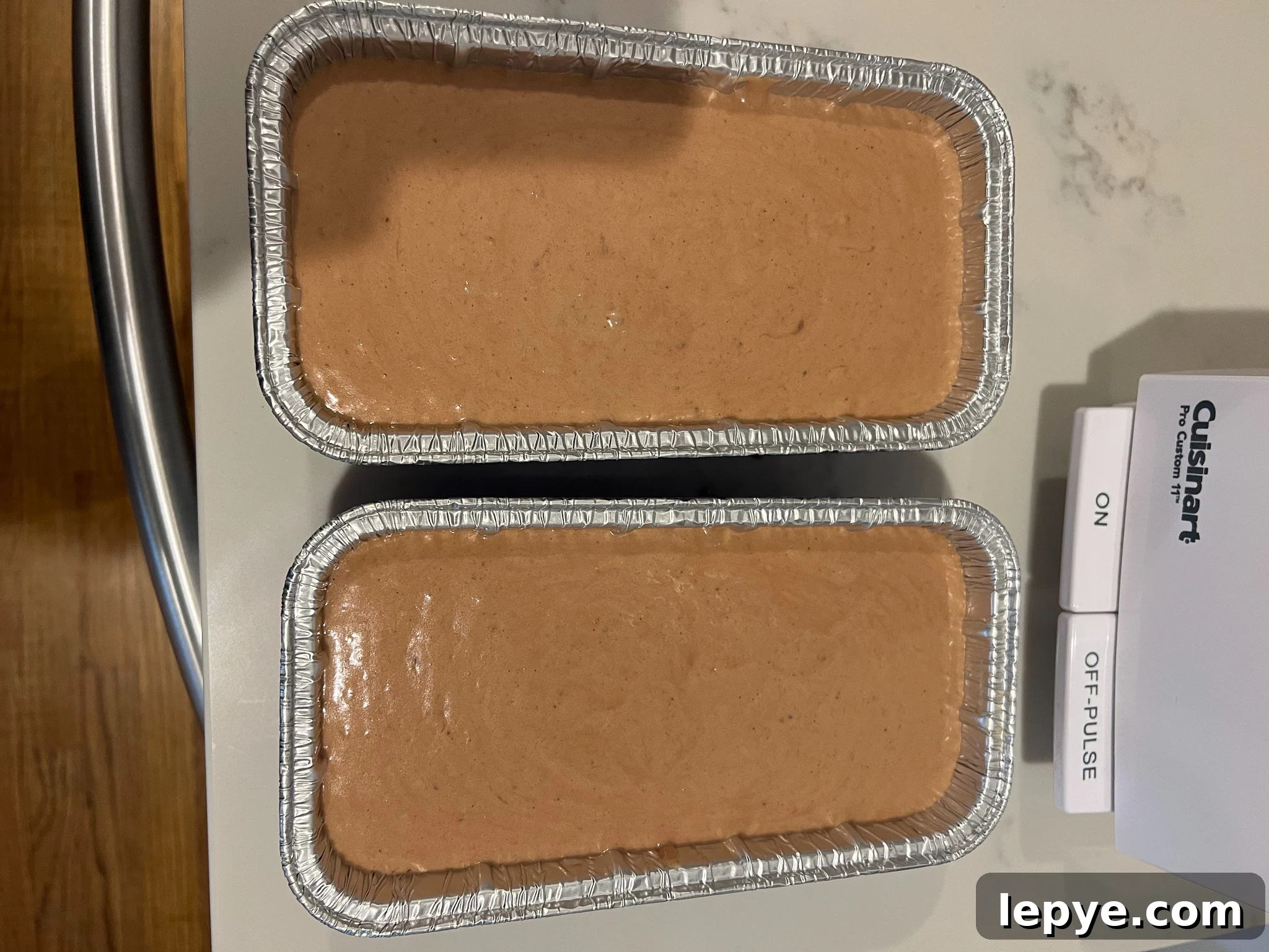 How to Make Classic Danish Leverpostej (Liver Pâté) 24 Adding the mixture to two baking pans.