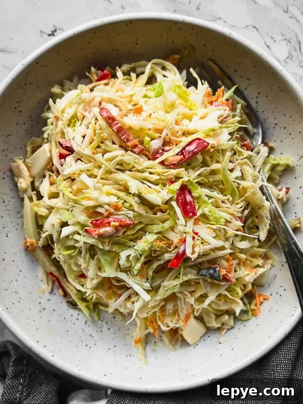 coleslaw plated in a small plate.