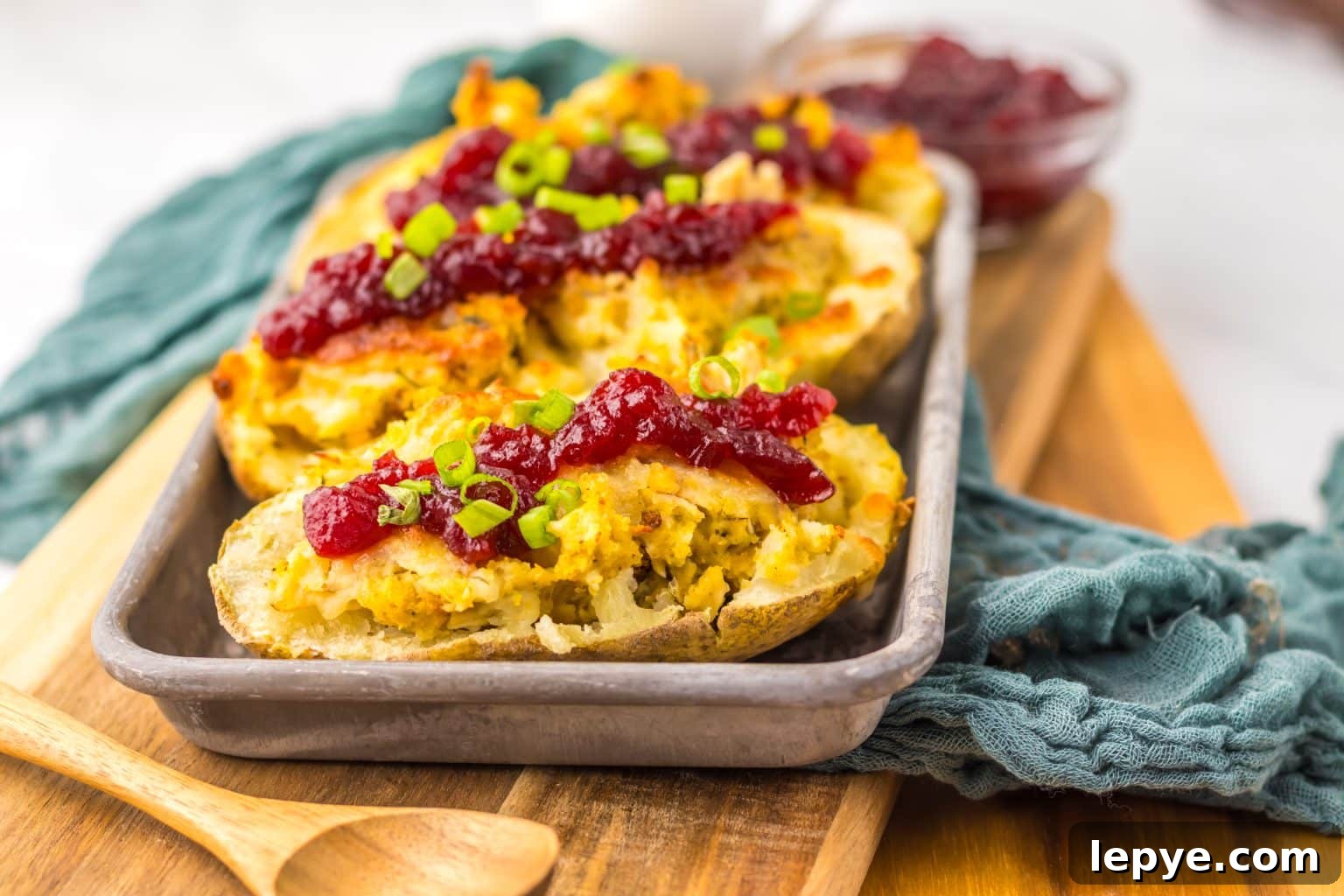 thanksgiving potato skins on baking sheet