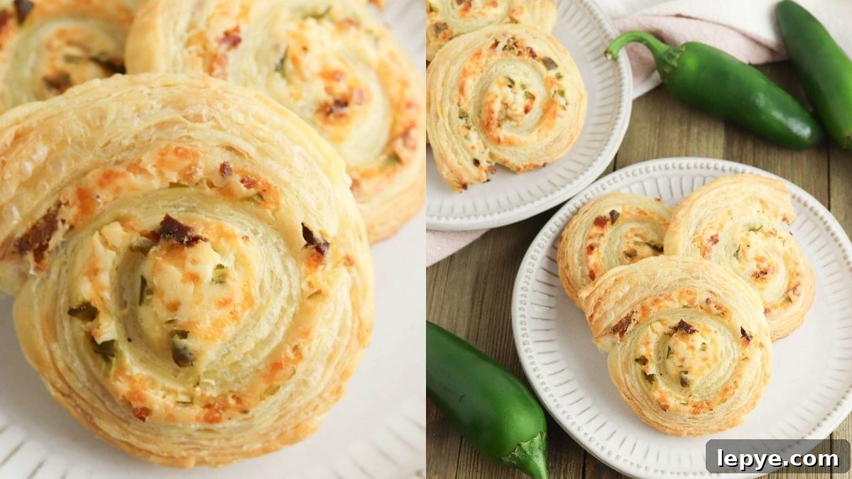 Easy jalapeño popper pinwheels on a tray