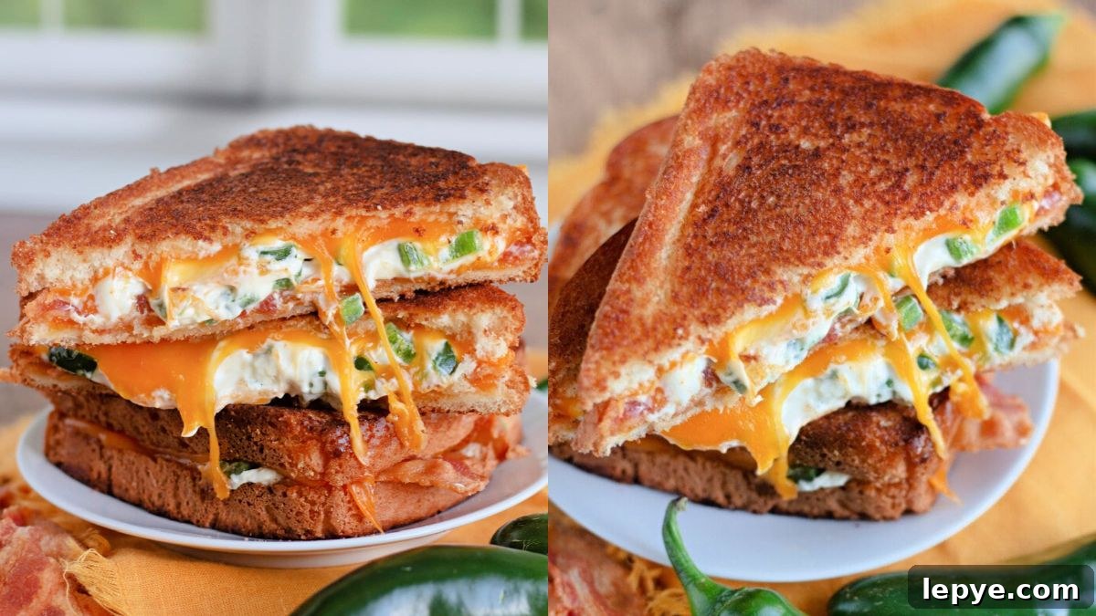 Jalapeño popper grilled cheese with bacon