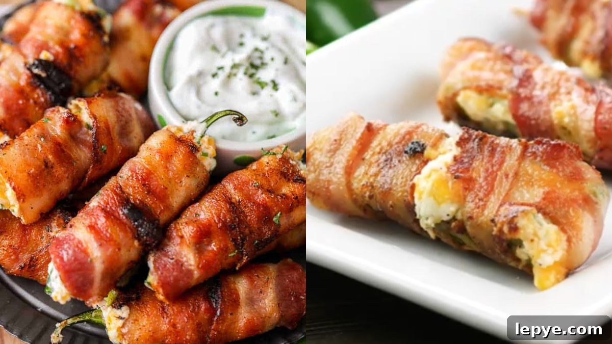 Bacon wrapped jalapeño poppers grilled