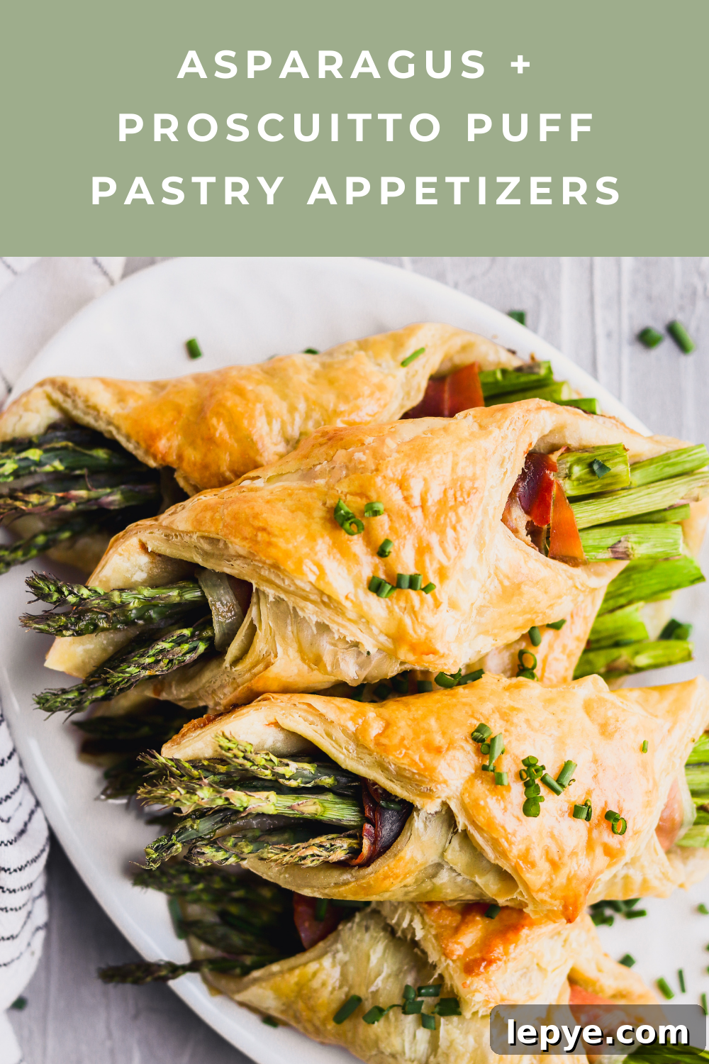 Prosciutto-Wrapped Asparagus Puff Pastry Appetizers 5 Asparagus prosciutto puff pastry appetizers use just 5 ingredients for an easy appetizer recipe. Perfect for Mothers Day or Easter brunch or anytime!