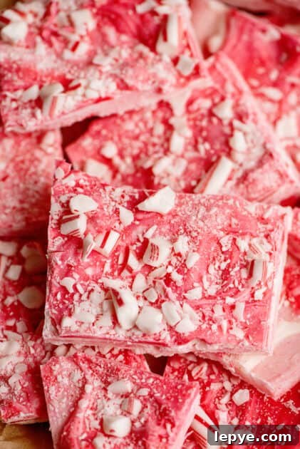 Stack of candy cane bark pieces.