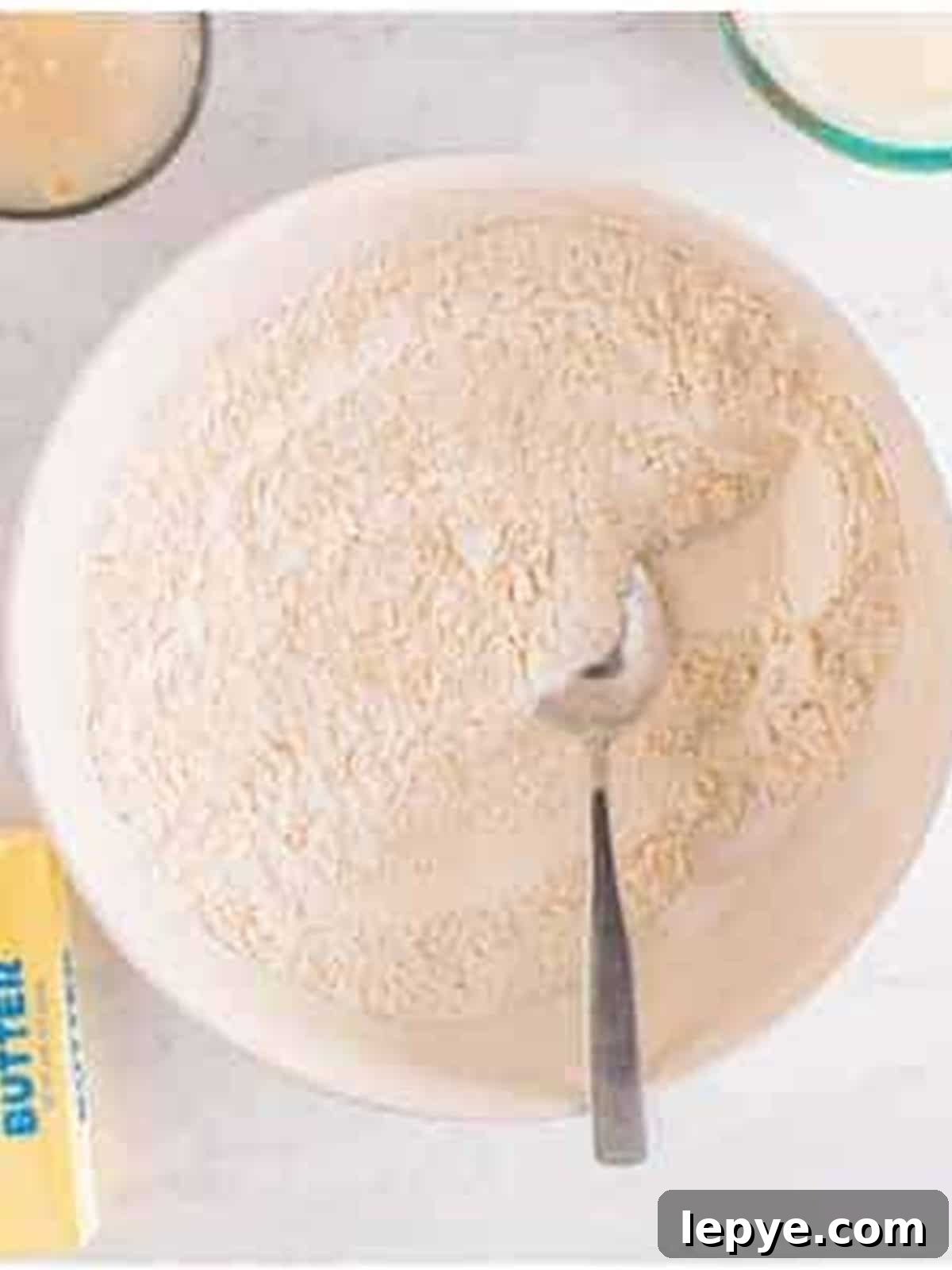Flour and salt whisked together in a large mixing bowl.