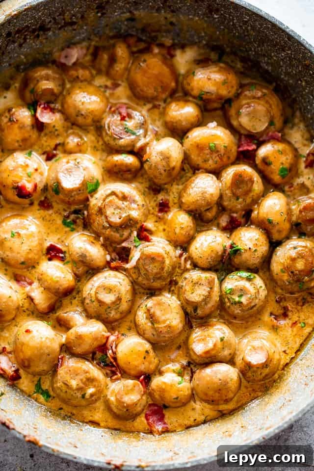 Creamy Garlic Mushrooms with Bacon